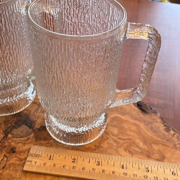 Indiana Glass Tree Bark Pedestal Mugs - Picture 2 of 5